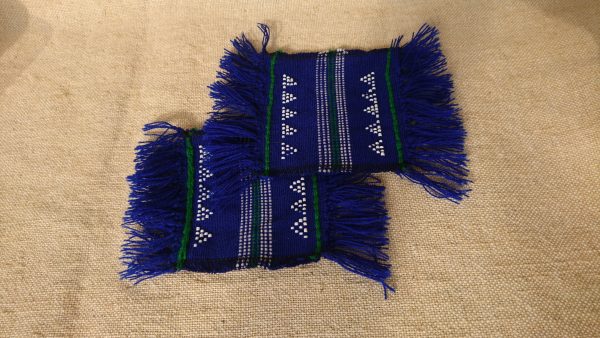 ターオイ族ビーズ織り手織り生地コースター